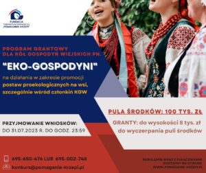 Read more about the article „Eko-gospodyni” nowy program grantowy dla KGW