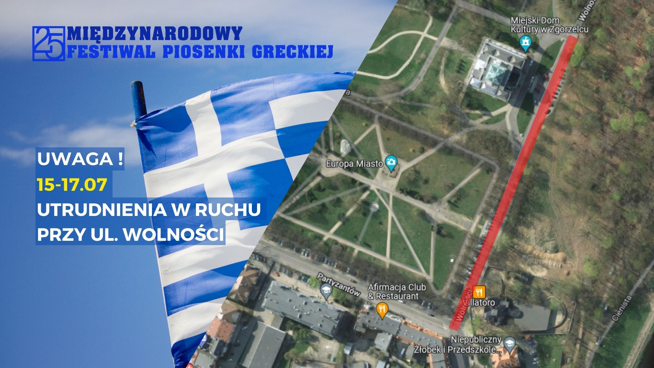 You are currently viewing Festiwal Piosenki Greckiej – utrudnienia w ruchu przy ul. Wolności