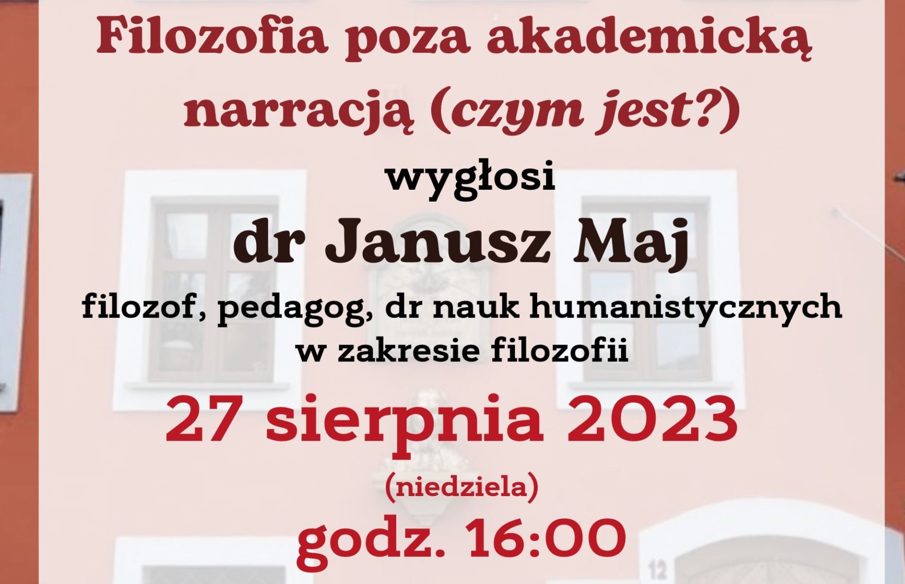 You are currently viewing Jakubowe spotkanie z filozofią – zaproszenie na wykład